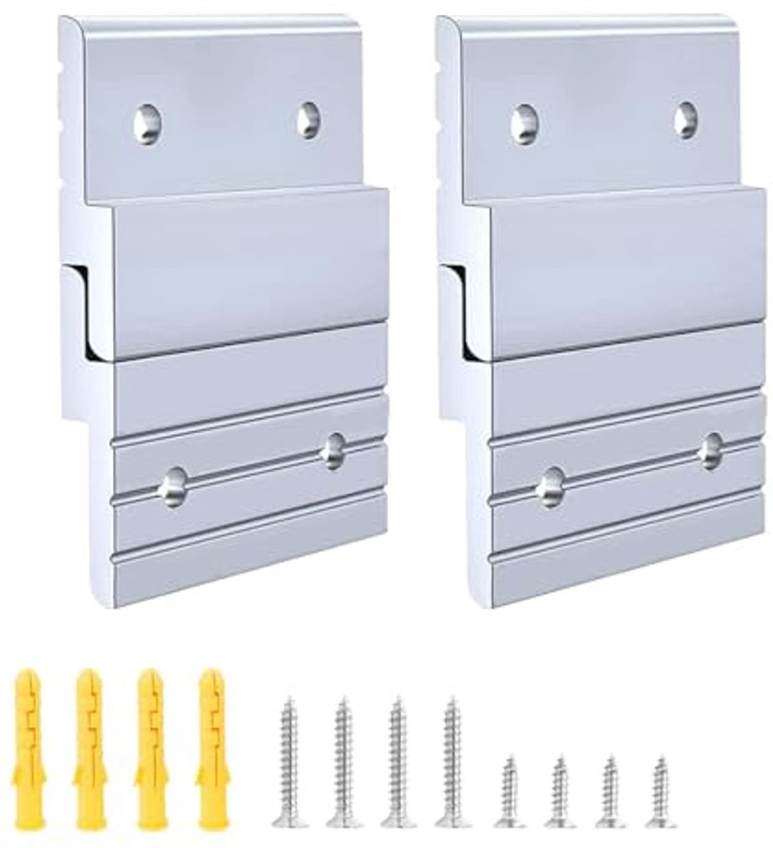 Zware aluminium Z-clips voor het ophangen van spiegels, foto's en kunst - 2 paar