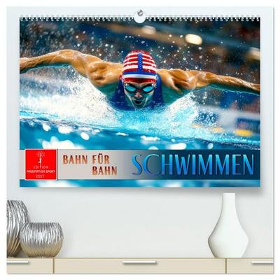 Schwimmen - Bahn für Bahn (hochwertiger Premium Wandkalender 2027 DIN A2 quer), Kunstdruck in Hochglanz