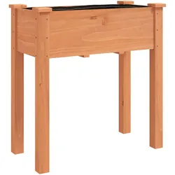 Helloshop26 - Hochbeet für Pflanzen Blumen Terrasse Garten mit Pflanzfolie 71 x 37 x 76 cm massives Tannenholz braun 02_0038143