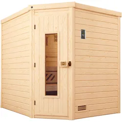 weka Premium Massivholz-Sauna TURKU -  Gr. 2 Sparset 7,5 kW OS inkl. digitaler Steuerung, Massivholztür