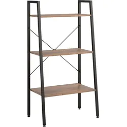 vidaXL Standregal mit 3 Böden Dunkelbraun und Schwarz 56x35x108 cm