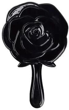 Inspire Essentials Rose Flower Handheld Makeup Mirror Retro Vanity Beauty Mirror For Makeup And Travel black