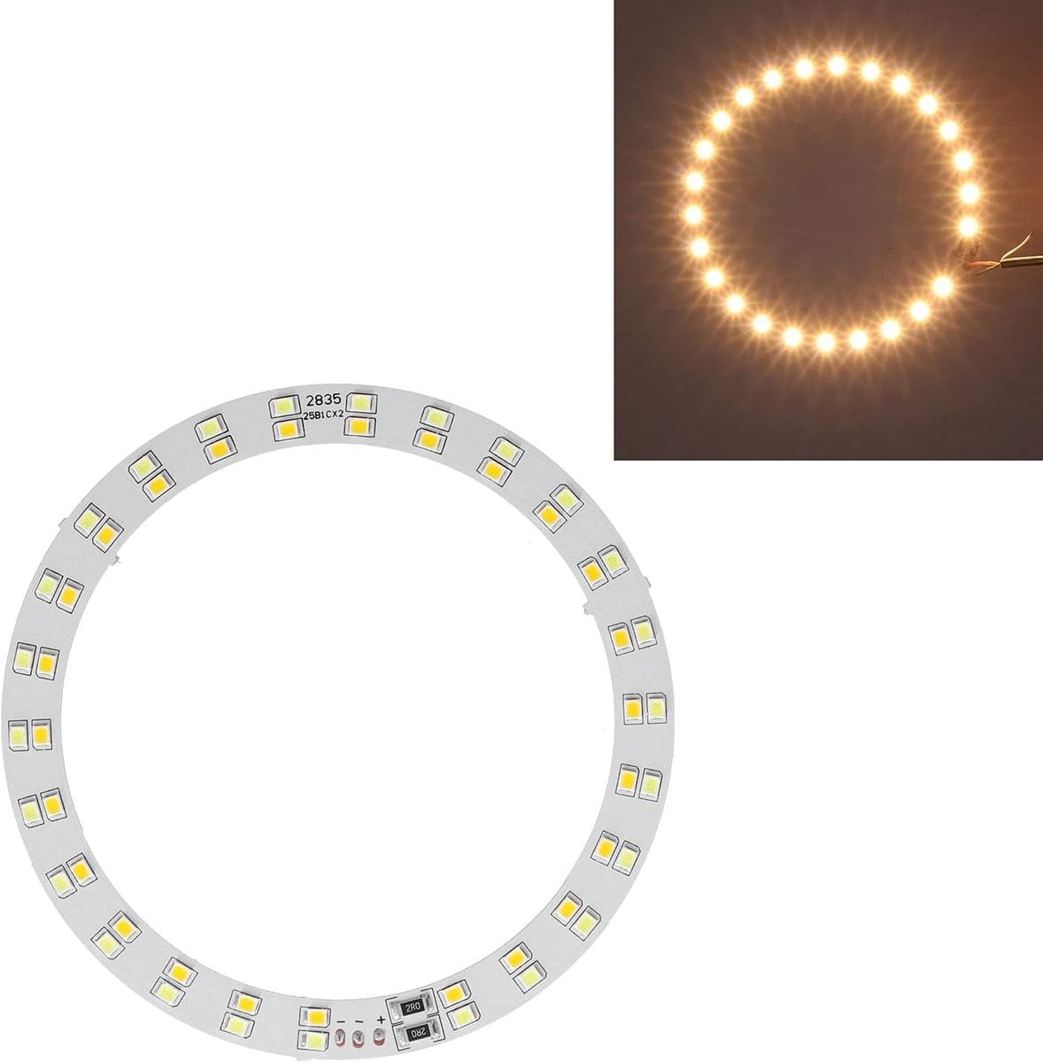 LED-ringlichtplaat met koude en warme verlichting en USB-voeding