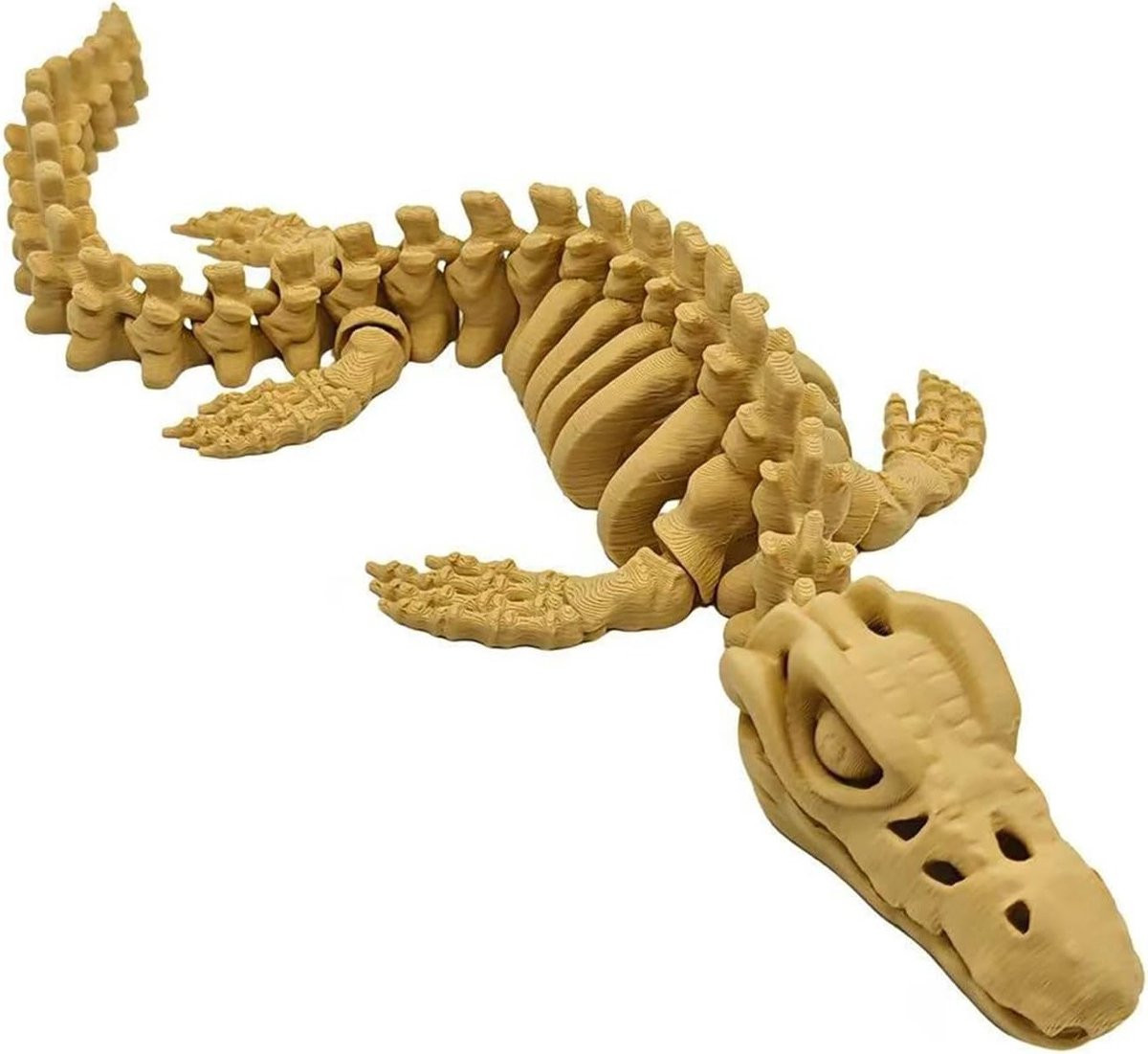 Beweegbaar 3D-geprint Mosasaurus Skelet Model - Realistisch Prehistorisch Zeedier voor Bureau Decoratie
