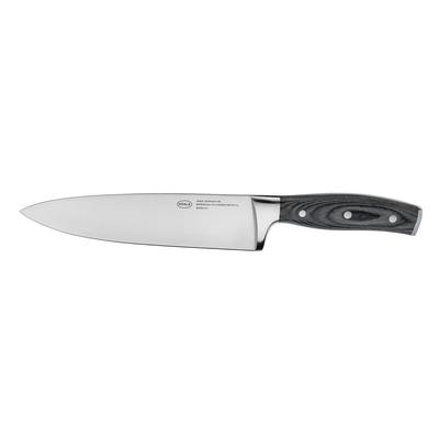 Kochmesser RÖSLE "WOLFGREY, 20 cm, Griff Pakka", silberfarben, Klingenlänge 20cm, X50 CrMoV15 Klingenstahl, Kochmesser, Kochmesser