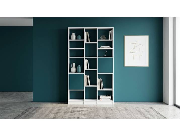 Stylishes Bücherregal MDF Lackiert Signal­weiß RAL&nbsp;9003