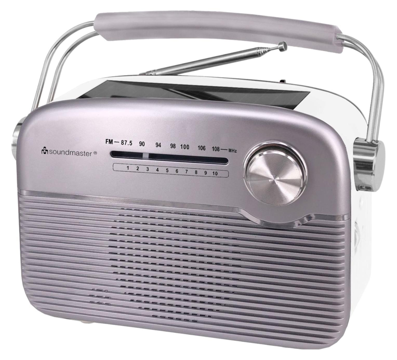 Soundmaster TR480SI Draagbare Analoge FM Radio met 3,5 mm aansluiting, Zilverkleurig