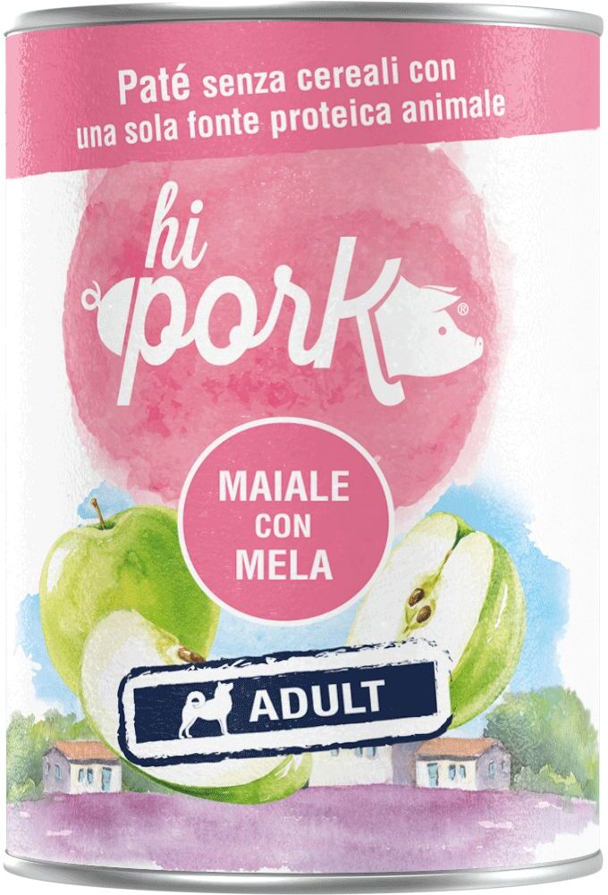 Hi Pork Dog Adult Lattina 400G MAIALE CON MELA