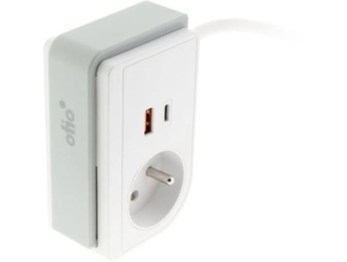 Otio - Multiprise Gekko Xs Clip 1 Prise+2 Usb-A 1.5m 20w