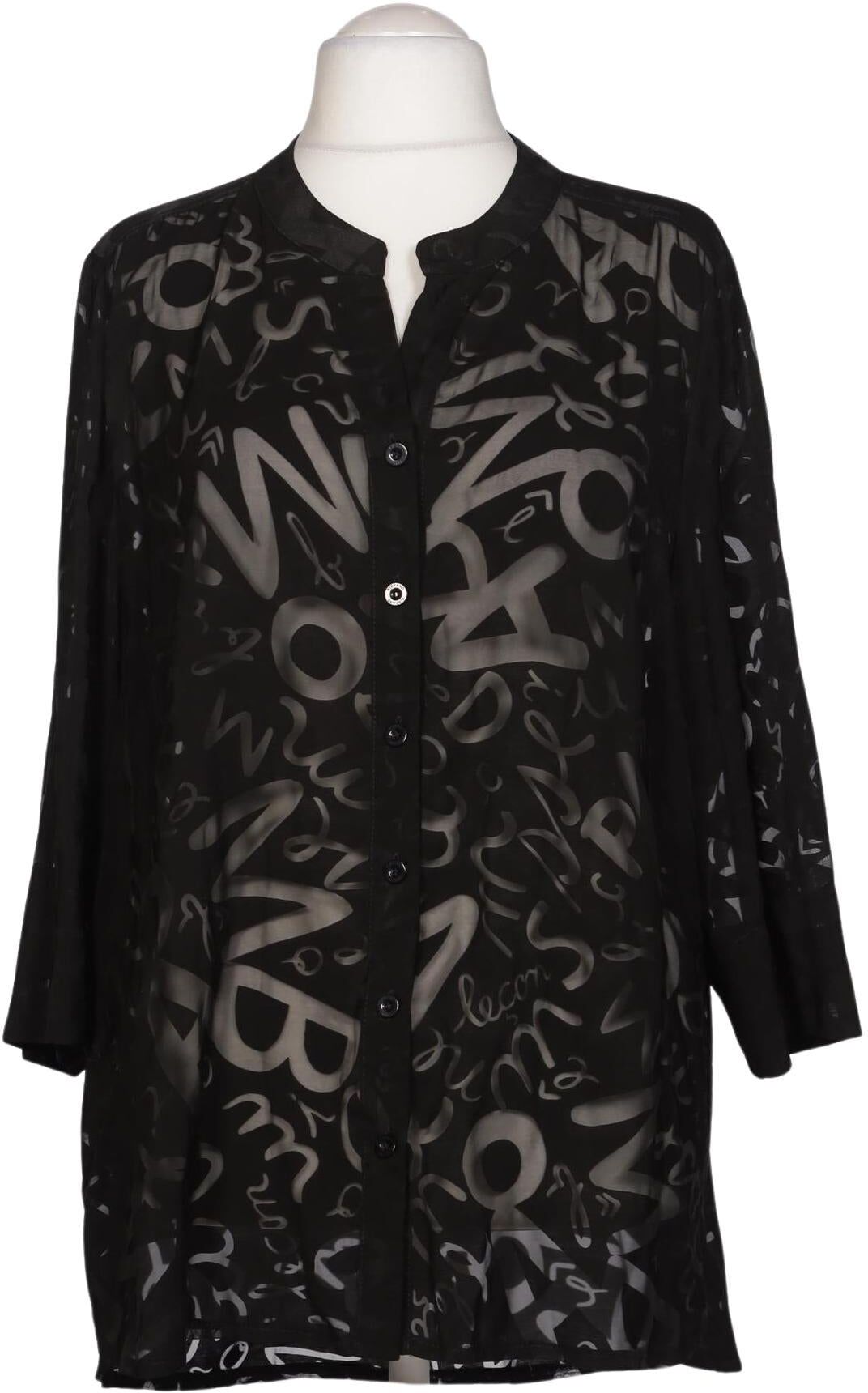 Kj brand Damen Bluse, Schwarz, Gr. 3Xl, Viskose / Synthetik - Second Hand