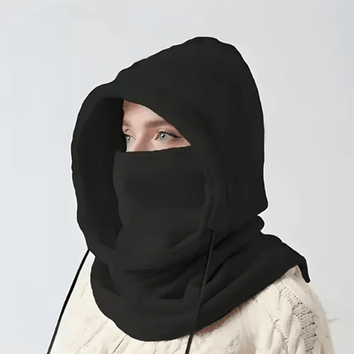 Uplift Curations ThermaShield Knit Balaclava Hood Windproof Winter Face Mask For Motorcycle & Outdoor Riding black