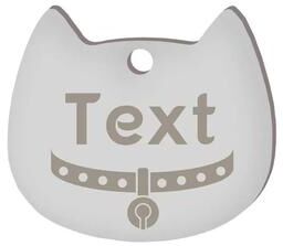 Uplifted Finds Custom Laser Engraved Stainless Steel Cat Face ID Tag silver 389 s