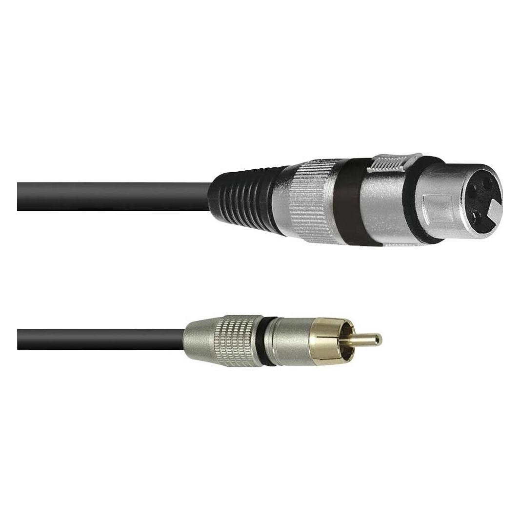 Omnitronic Adapterkabel XLR(F)/Cinch(M) 0,2m sw (0.15 m, Cinch Kabel, XLR Kabel) (3022075J)