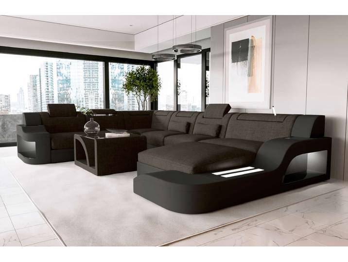 XXL Wohnlandschaft Palermo Stoffsofa