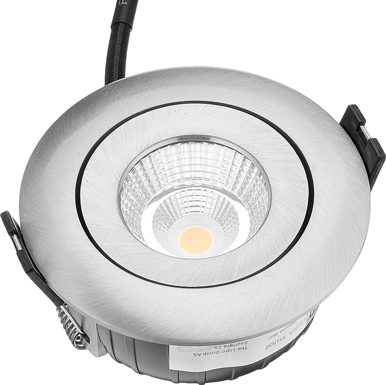 The Light Group Qi Allround Gyro aluminium led lamp, 10W, 36°, 2700K, CRI > 95, IP44, inclusief driver