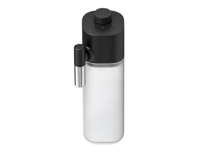 Milchkaraffe Kompatibel Mit Nespresso Gran Lattissima F531 EN650 Ersatz-Milchbehälter als Baugruppe mit durchscheinendem Behälter, schwarzem Obergehäuse und seitlichem Auslauf(White)