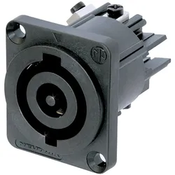 NEUTRIK® powerCON®, 3-pol , Kunststoff-, Schraubkontakt-Einbaustecker, versilberte(r) Kontakt(e), speziell, schwarz