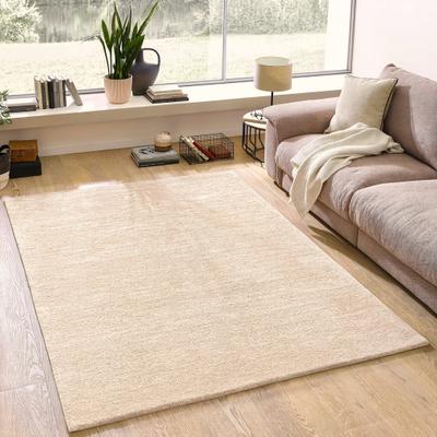 Wollteppich OTTO HOME "Gabbo Natur, Handgefertigt, Teppich, reine Wolle, meliert", beige (hellgrau), B:250cm H:14mm L:250cm, Wolle, Teppiche, reine Wolle, Uni, Wohnzimmer, Schlafzimmer, Esszimmer