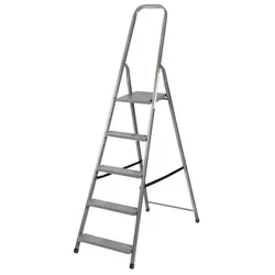 PROREGAL Metal Single Giraffe Einseitige-Metall-Bügelleiter | 3 Stufen | 125cm hoch| 125kg Tragkraft | Leiter, Stahlleiter, Trittleiter, Stufenleiter