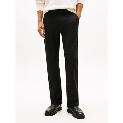 Chinohose TOMMY HILFIGER "DENTON", Herren, Gr. 33, Länge 32, schwarz, Web, Obermaterial: 53% Elastomultiester, 47% Polyester, gerade lang, Hosen Chinohose, feuchtigkeitsableitend, Straight Fit