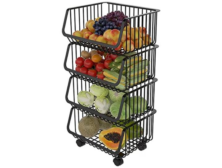 Rollender Vorratswagen mit Rädern schmale Räume mobiles...(4 Tier)