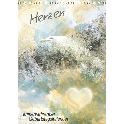 Herzen – Immerwährender Geburtstagskalender (Tischkalender immerwährend DIN A5 hoch)