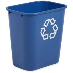 Rubbermaid Papierkorb, 26,6 Liter, rechteckig, PE, blau, Abfalleimer, Blau
