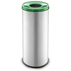 Mülleimer für Mülltrennung, 45 l, silberfarben, Glas