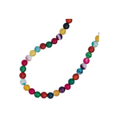 Kette ohne Anhänger JOBO, bunt (mehrfarbig), Halsketten, Damen, Materialmix, L: 38, mit Achat 38 cm