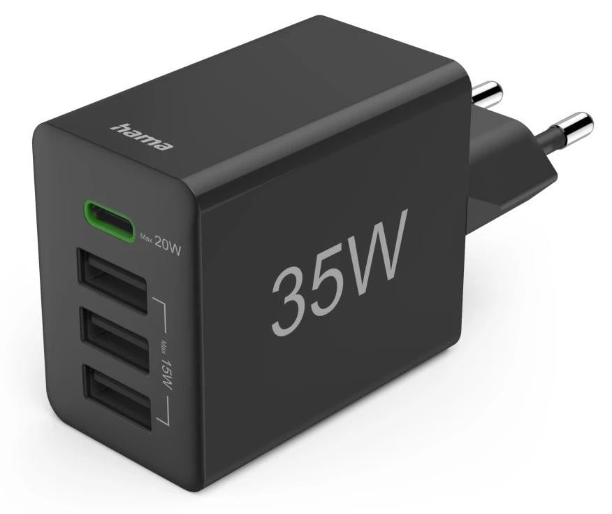 Hama Mini Ladeadapter 35 Watt, Zwart, 00201990