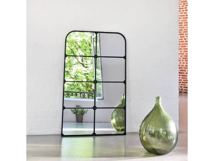 Miroir fenêtre en métal noir 80 x 130 cm Saïgon