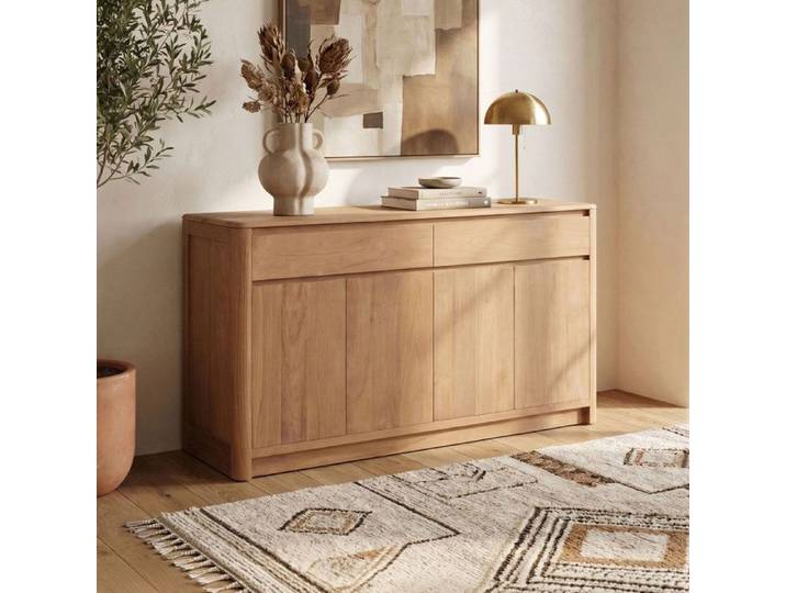 Buffet 2 portes et 2 tiroirs 150x45x85cm en teck naturel - BALI