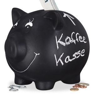 Relaxdays Spardose 10022336, Sparschwein, 17 x 14 x 13 cm, zum Beschriften