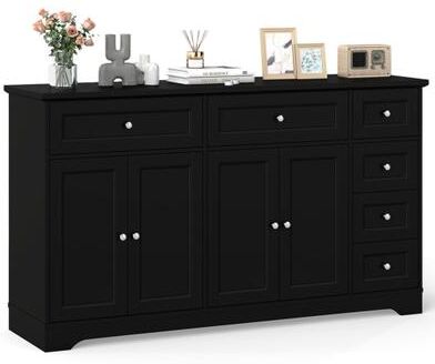 "Costway Buffet Sideboard 59"" Modern Coffee Bar Station Console Table-Black"