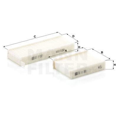 MANN-FILTER Innenraumfilter DAF CU 17 009-2 2130601,2181323,2422034