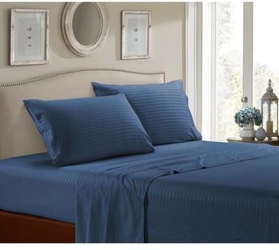 Bluff City Bedding 1800 Series Bamboo Dobby Stripe Sheet Set - Assorted colors and sizes