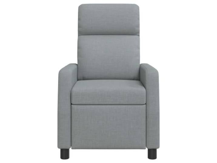 Sessel Recliner Hellgrau aus Polyestergewebe, Verstellbar 115-160 Grad Verstellbare Rückenlehne, flache Armlehne, stabiler Metall-Holzrahmen, pflegeleicht