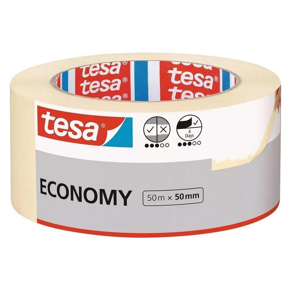tesa 6x Malerband ECONOMY Abdeckband, Sechserpack (50 mm) (05288-00500-06)