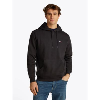 Hoodie TOMMY JEANS "TJM REGULAR FLAG", Herren, Gr. S, schwarz, Sweatware, Obermaterial: 80% Baumwolle, 20% Polyester, unifarben, regular fit, breiter Bund, Sweatshirts Hoodie, mit bestickten Markenlogo auf Brusthöhe