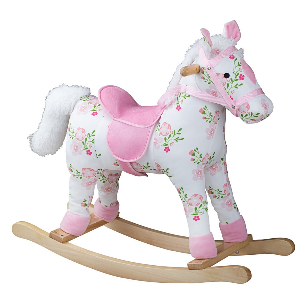 Bigjigs Toys Houten schommelpaard met bloemen