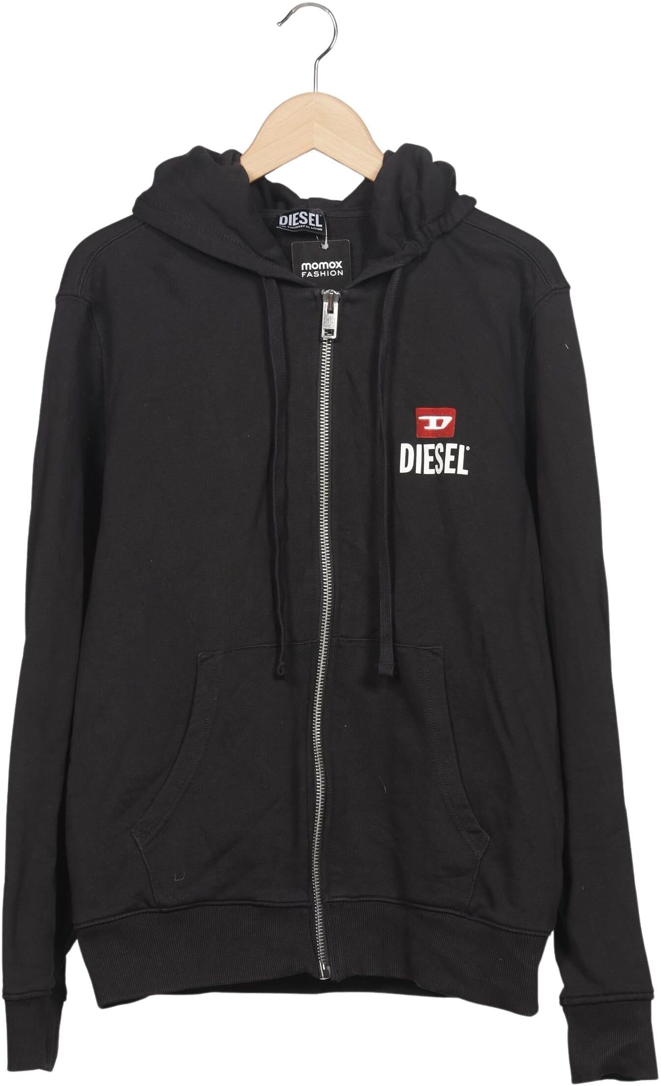 Diesel Herren Kapuzenpullover, Schwarz, Gr. XL, Baumwolle - Second Hand