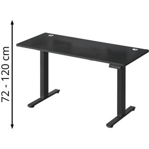 Vasagle Schreibtisch LSD132B01, schwarz / schwarz, elektrisch höhenverstellbar, 120 x 72-120 x 60 cm