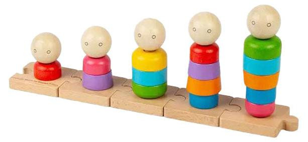 Bigjigs Houten Stapelspel Regenboog Familie - Educatief speelgoed