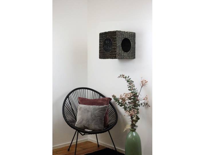 home24 Muur-kattenmand Mowz kubus 33 x 33 x 33cm zwart