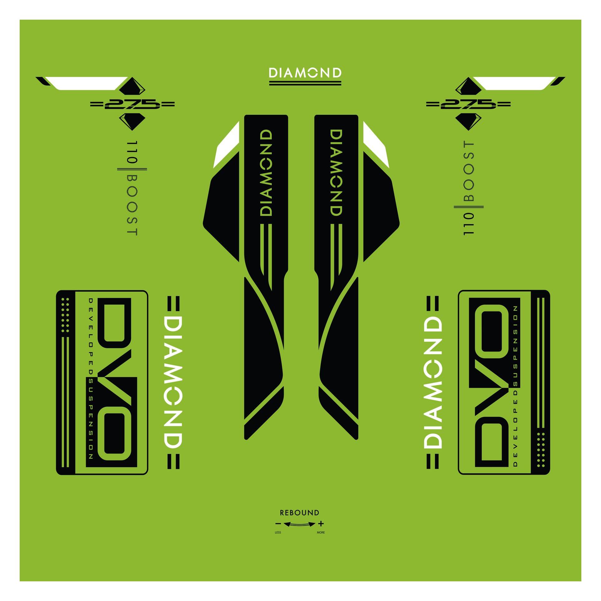 DVO Diamond D1 BOOST Decal Set, 27.5", green SALE (40085183)