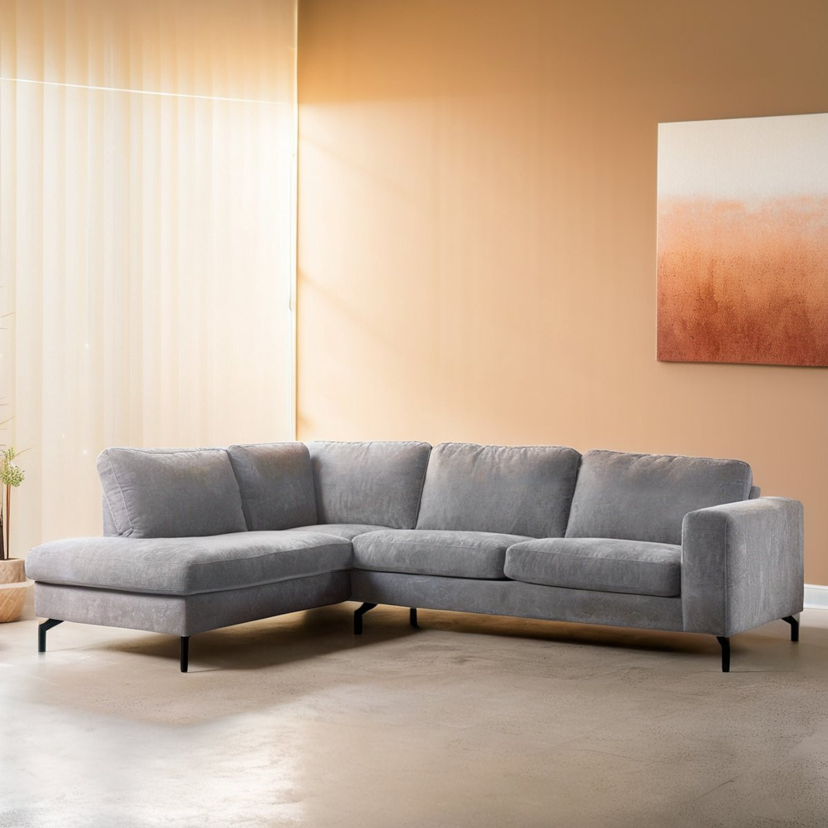 Moderne hoekbank Serena grijs