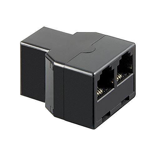 Goobay ISDN T-adapter van 1x RJ11/RJ14 naar 2x RJ11/RJ14 aansluiting, zwart