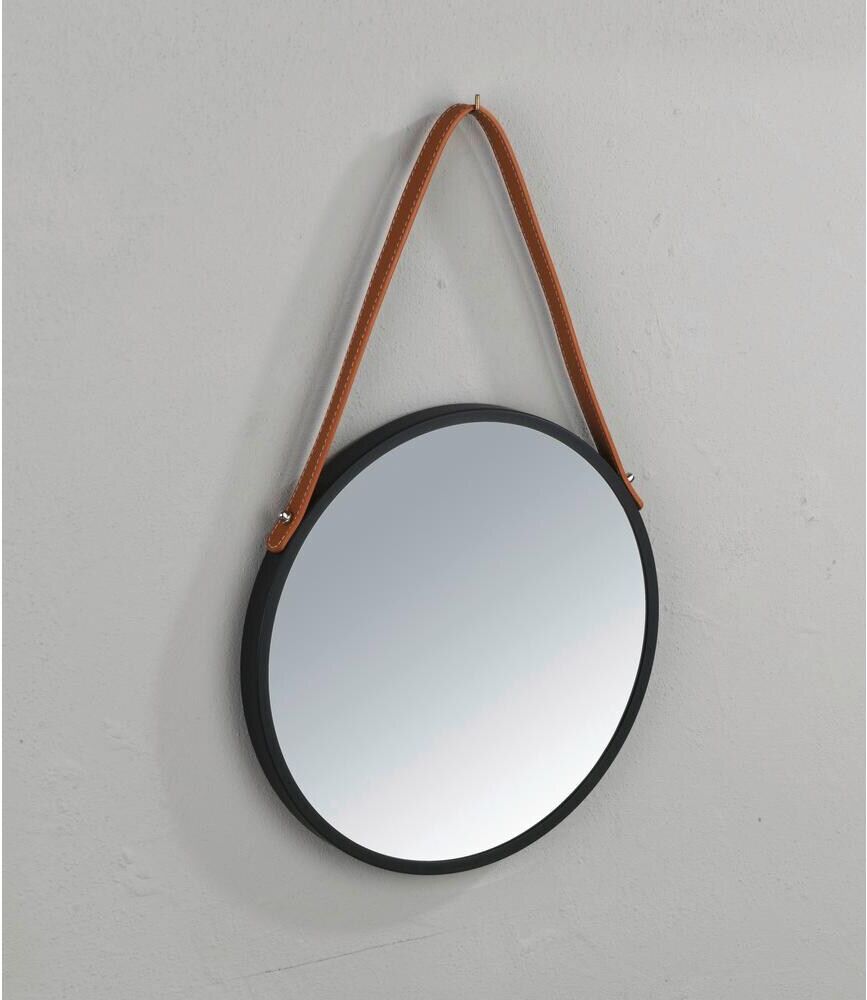 Spiegel WENKO "Borrone 40 cm", schwarz, Metall, Spiegel, Spiegel schwarz Einheitsgröße