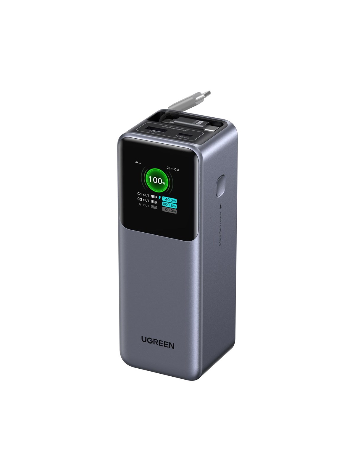 UGREEN 165 W Power Bank with Retractable Cable - 20000 mAh