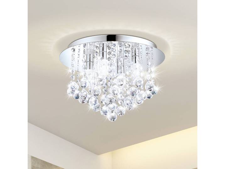 EGLO Kristall Deckenleuchte Almonte, chrom / silber, für Wohn- / Esszimmer, Kristall